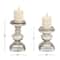 Silver Glass Traditional Candle Holder Set, 2ct.